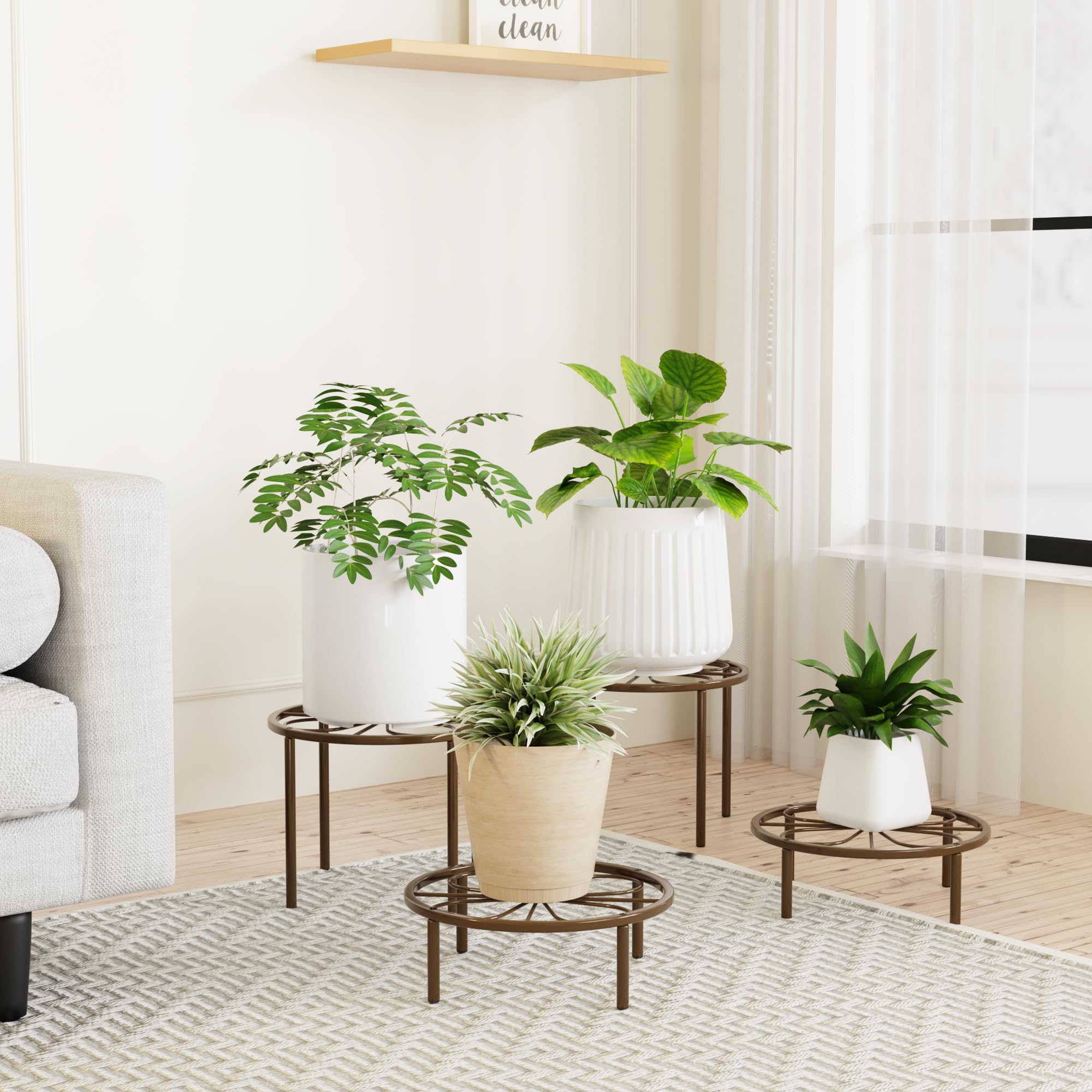 Chinpakden brown plant stand forged steel construction feels sturdy.
