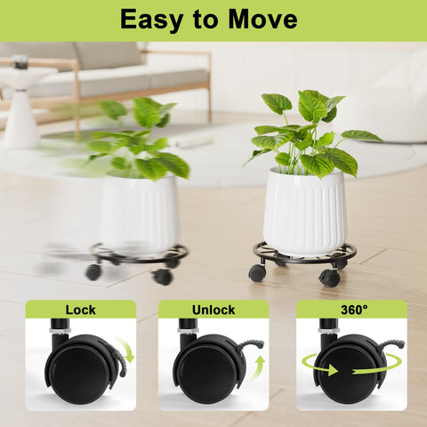 Chinpakden leaf-design rolling stand combines style with practical plant mobility.