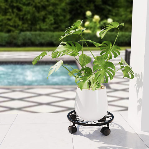 Chinpakden lockable wheels keep pots secure on stairs and patios.