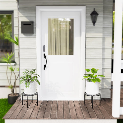 Chinpakden Plant Stand anti-rust finish resists outdoor use and weather.