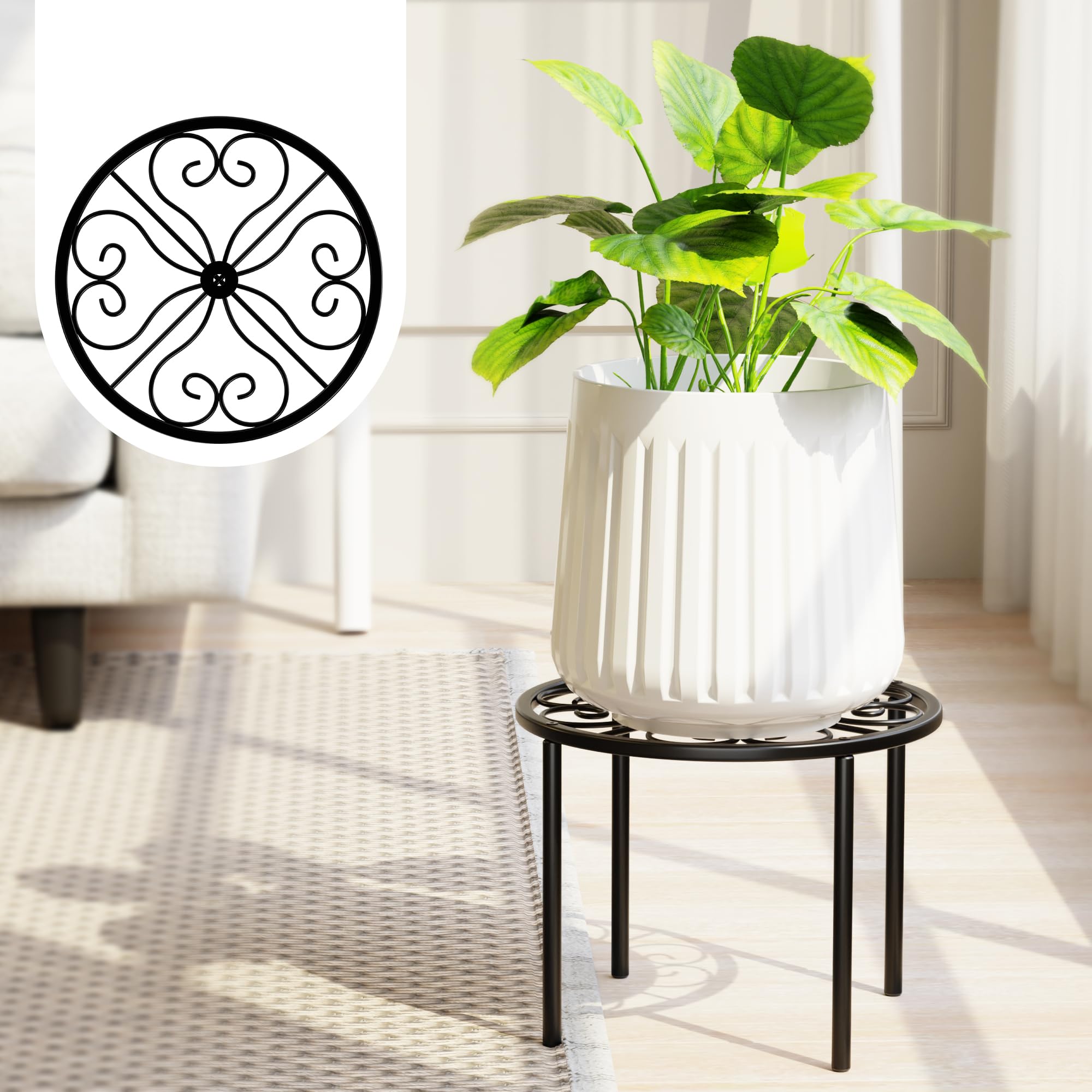 Chinpakden Plant Stand close-up showing sturdy metal frame with anti-rust coating.