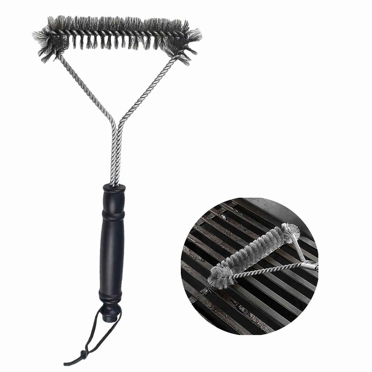 Chinshwehaw BBQ Bristles Grill Brush 12in with long handle for easy grates cleaning.