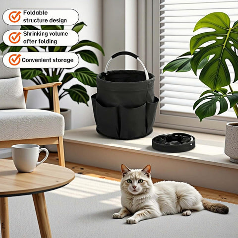 Chinshwehaw foldable storage basket with EVA handles for easy carrying