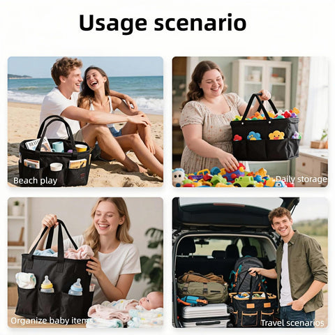 Chinshwehaw foldable storage basket interior showing organized compartments
