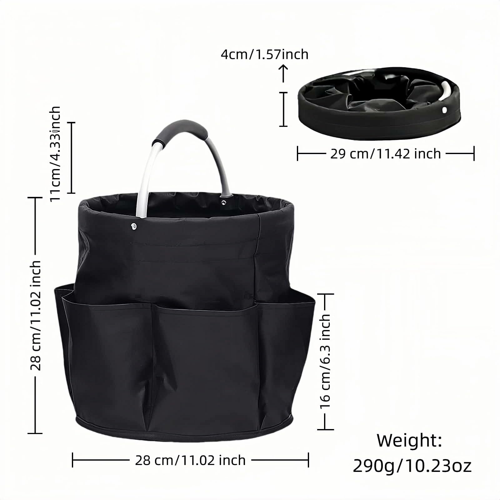 Chinshwehaw foldable storage basket with six exterior pockets for quick access