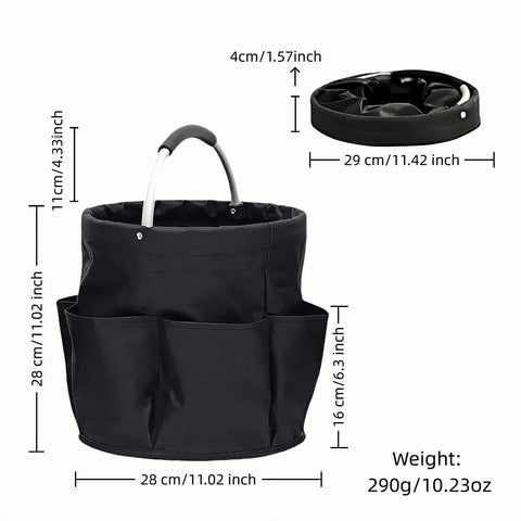 Chinshwehaw foldable storage basket with six exterior pockets for quick access