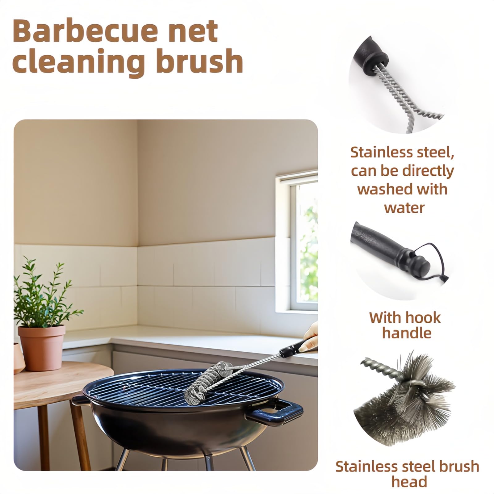 Chinshwehaw heavy-duty stainless bristles resist shedding during scrubbing.