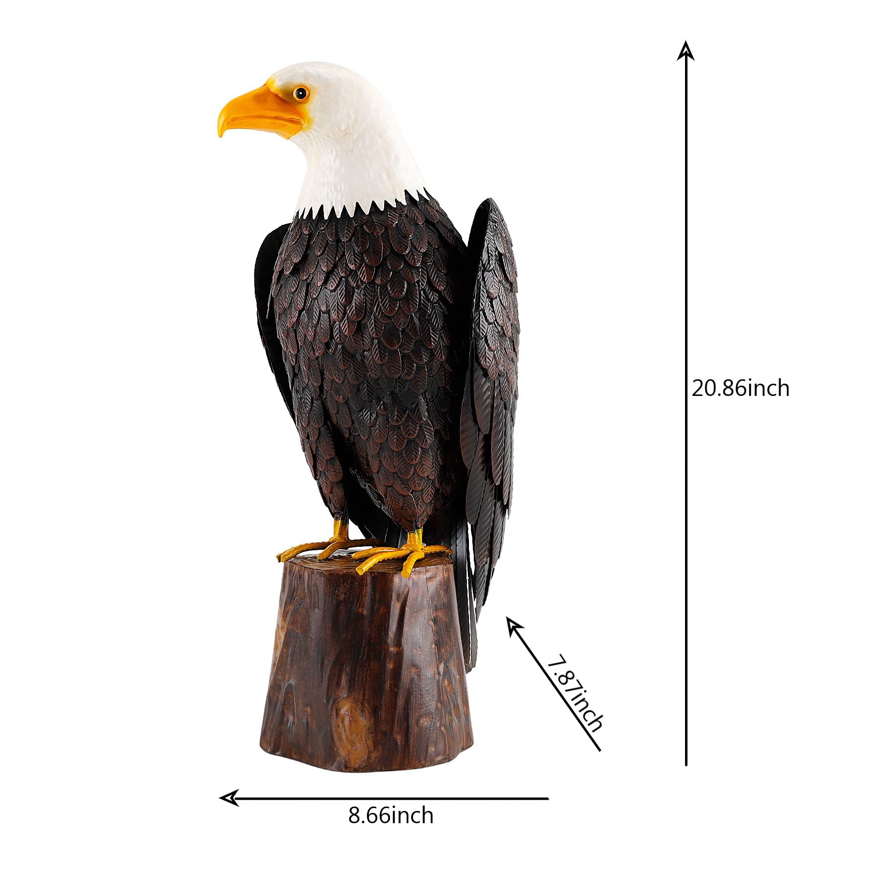 chisheen eagle feather-detail hand-painted statue for lifelike yard art