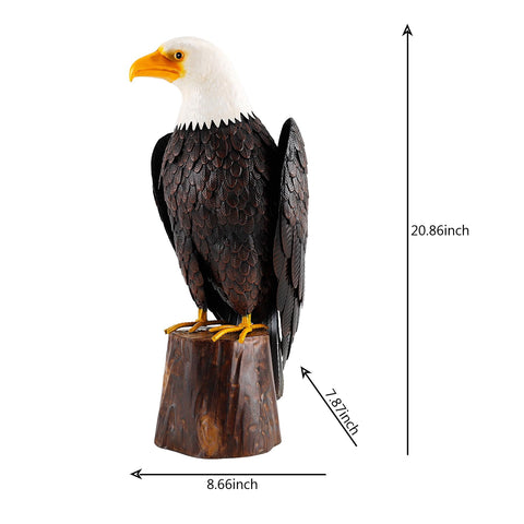 chisheen eagle feather-detail hand-painted statue for lifelike yard art