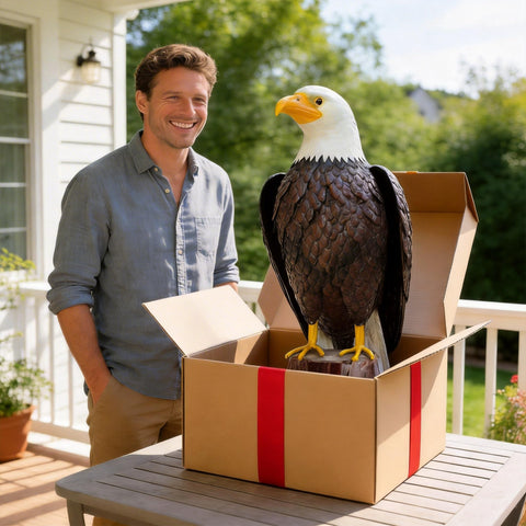 chisheen eagle statue size 8.66l x 7.87w x 20.86h for porch