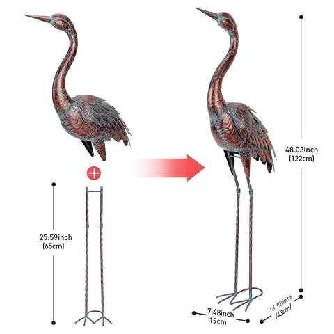 chisheen crane statue side view highlighting life-like proportions