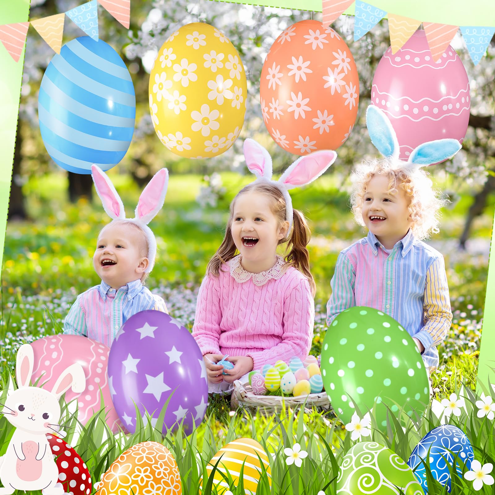 Chitidr Easter egg balloon set in multi-color mix enhances party ambiance.