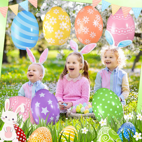 Chitidr Easter egg balloon set in multi-color mix enhances party ambiance.