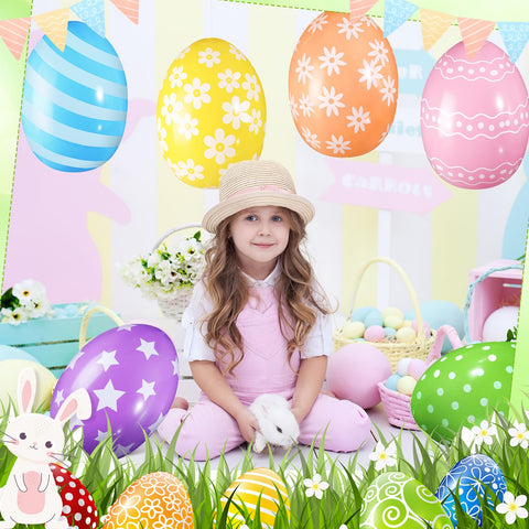 Chitidr Easter egg balloon in solid colors offers versatile decorating options.