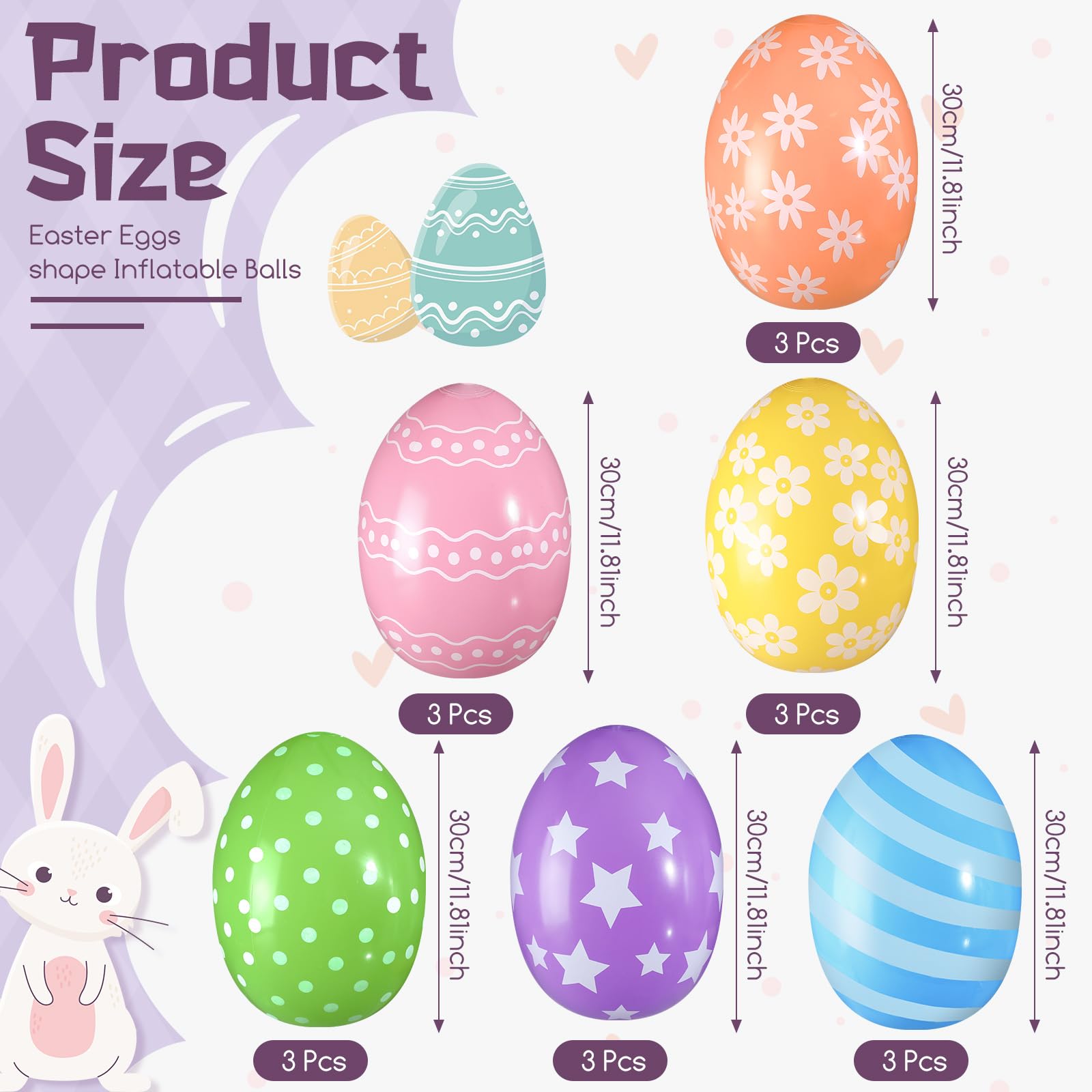 Chitidr Easter egg balloon with stars design adds playful yard accents.