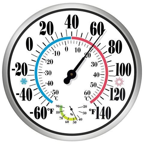 CHIVENIDO 12-inch outdoor thermometer dial for easy distant readings on patio