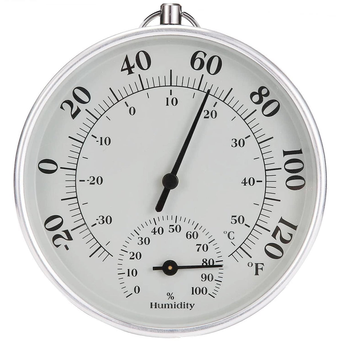 CHIVENIDO Indoor-Outdoor Thermometer Dial with clear readings for walls and shelves