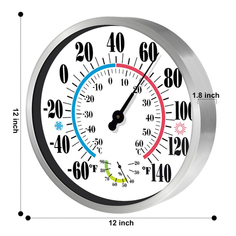 CHIVENIDO wall-mount thermometer installed on patio or garden wall