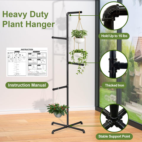 Adjustable height and direction simplify watering and pruning for various plant sizes.