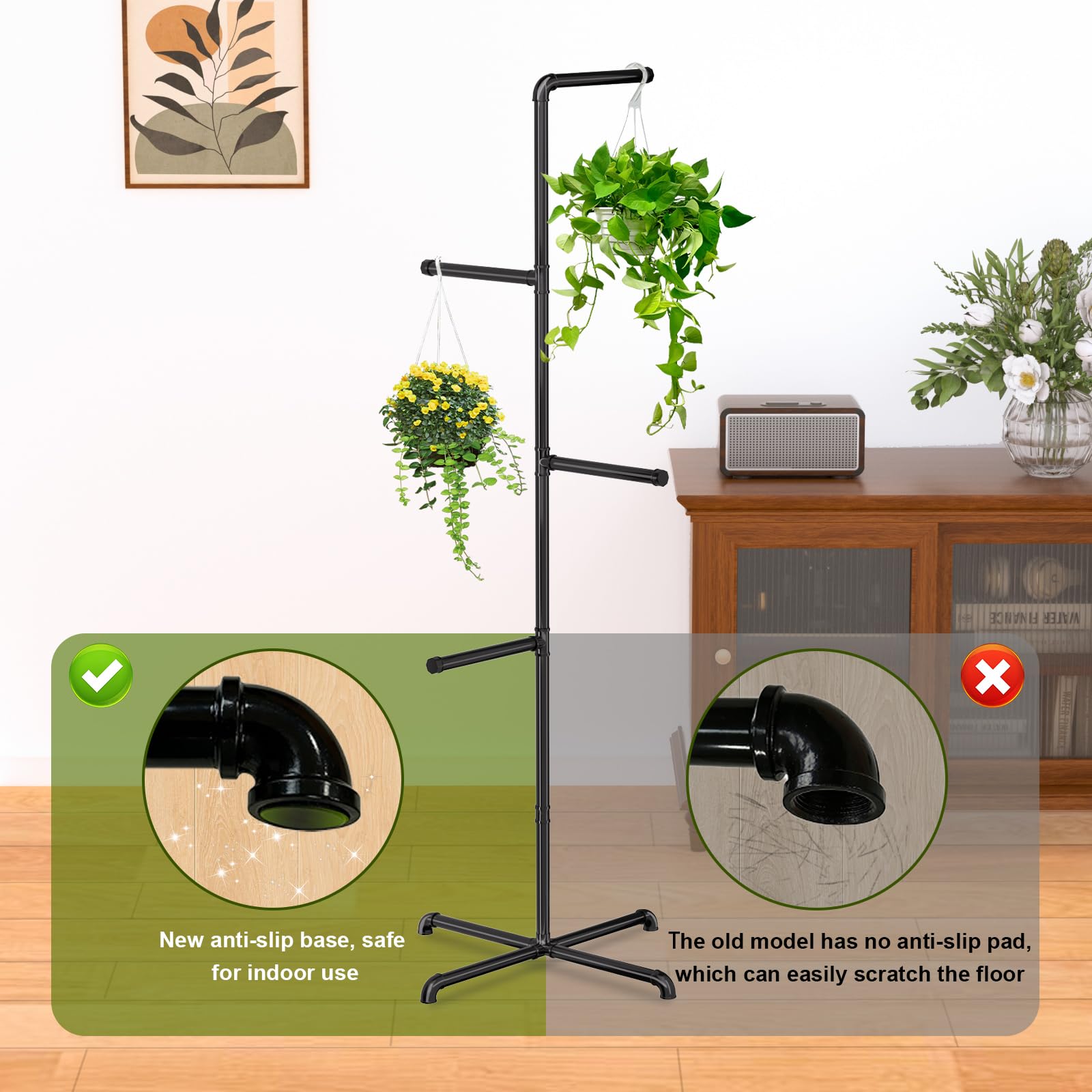 Rust-proof steel design ensures long-lasting durability in humid indoor environments.