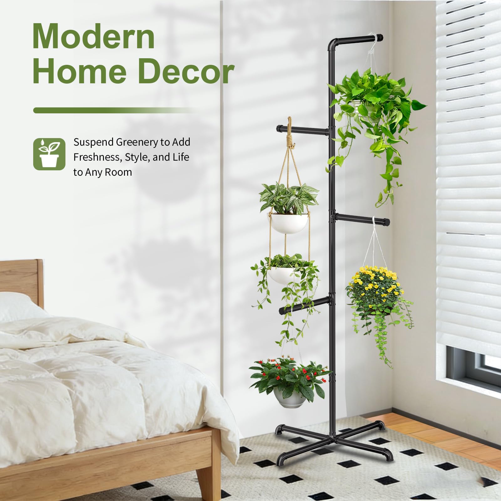 No-drill installation with an anti-slip base protects floors and keeps the stand stable.