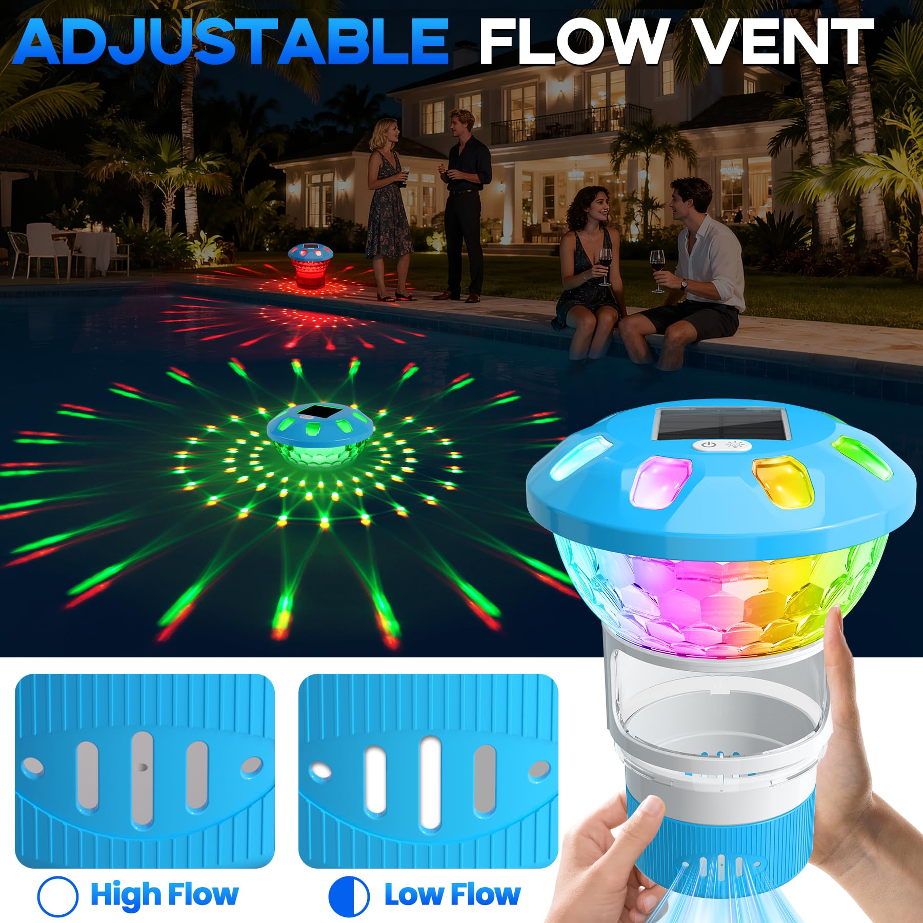 ChlorBlu2026 adjustable chlorine release tailors dosing to pool size.
