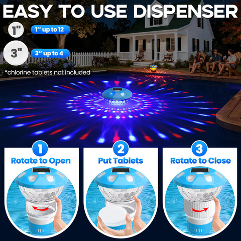 ChlorBlu2026 large-capacity floater holds multiple disks reducing refills.
