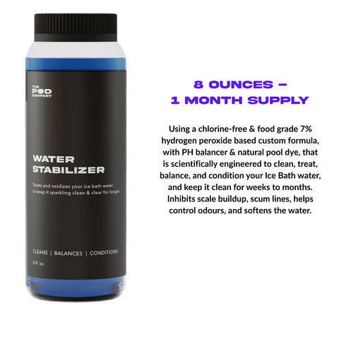 The Pod Company Water Stabilizer provides chlorine-free treatment for safer water.