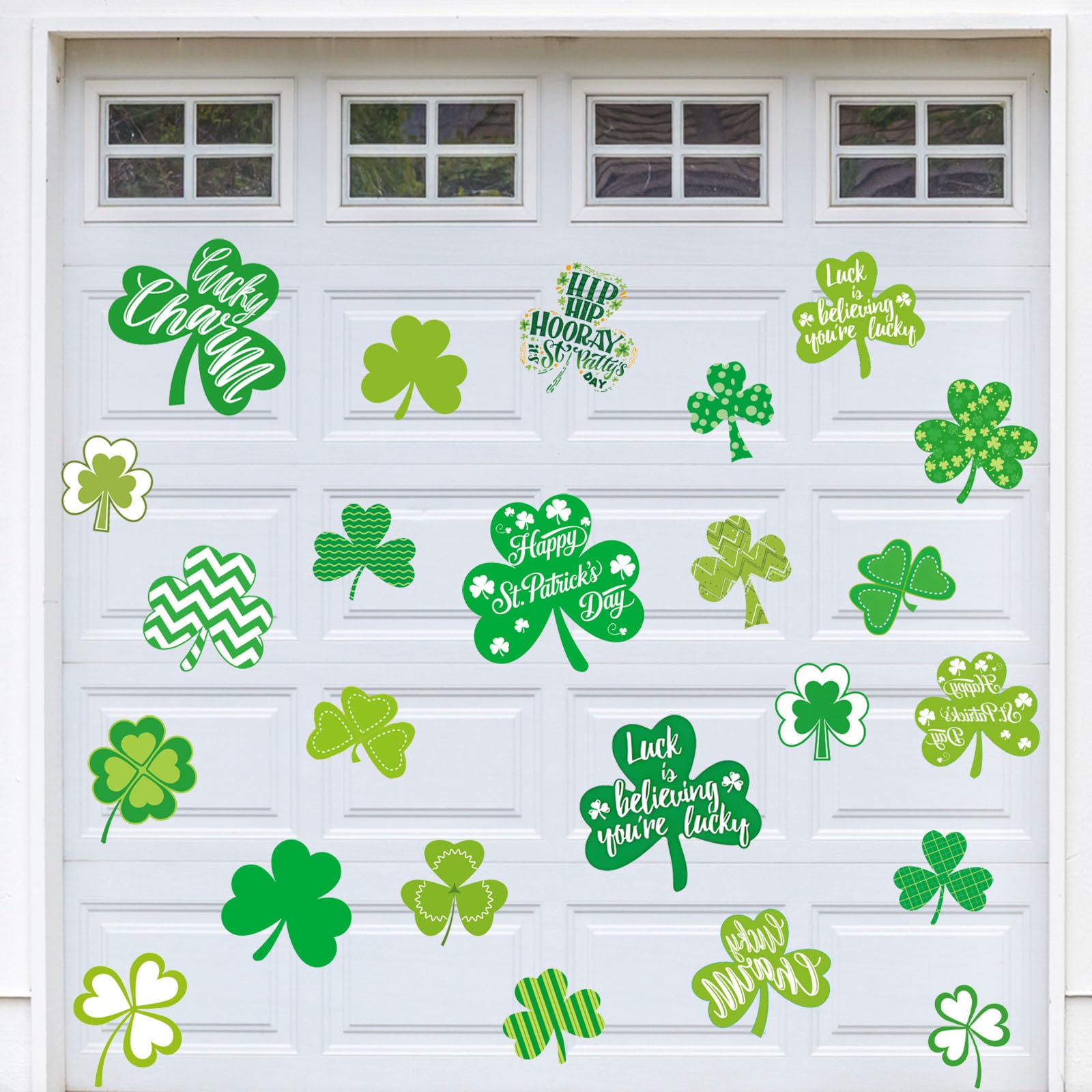 CHNBCG St Patrick's shamrock magnets variegated for metal surface decor