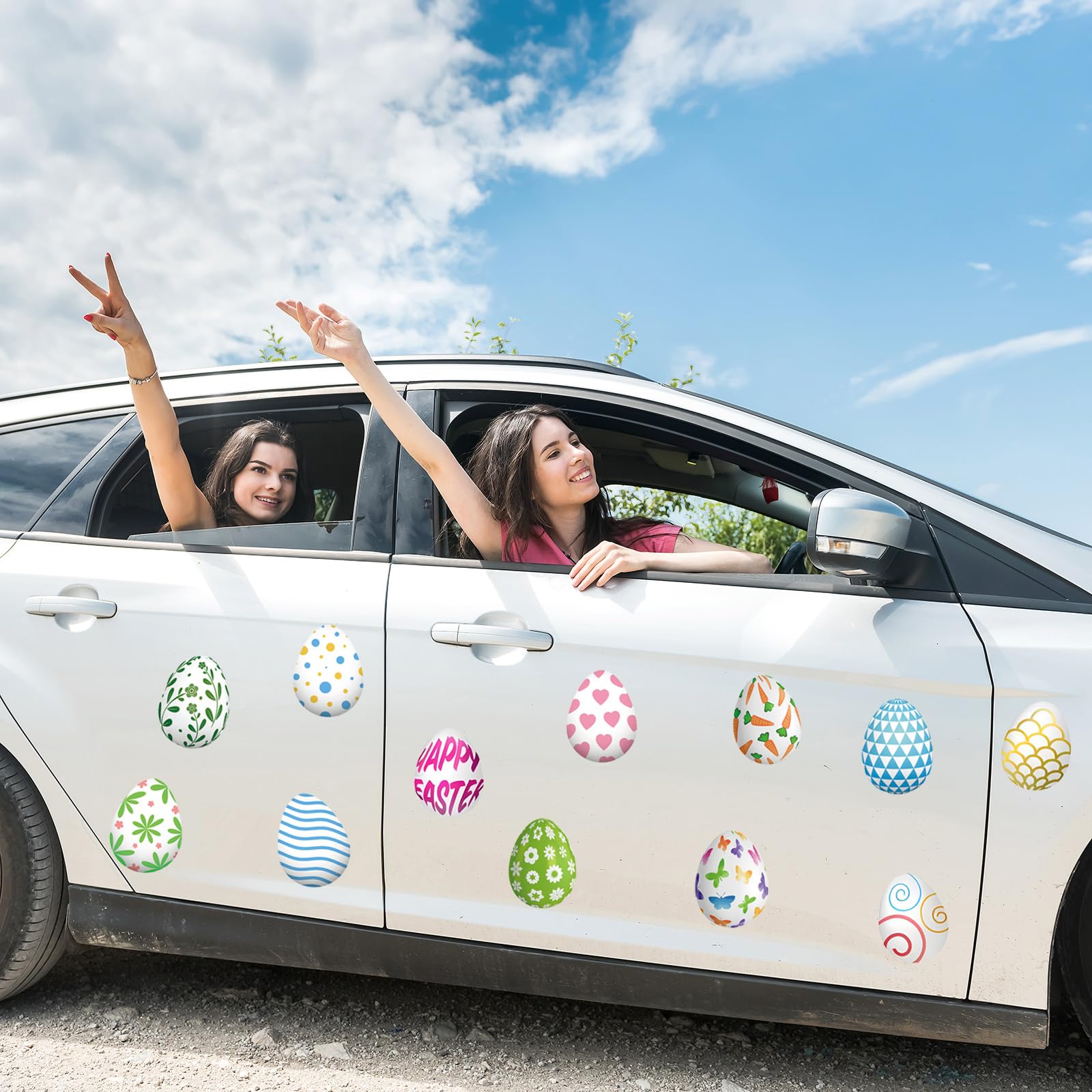 CHNBF Easter car magnet with vivid colors for on-the-go holiday flair.