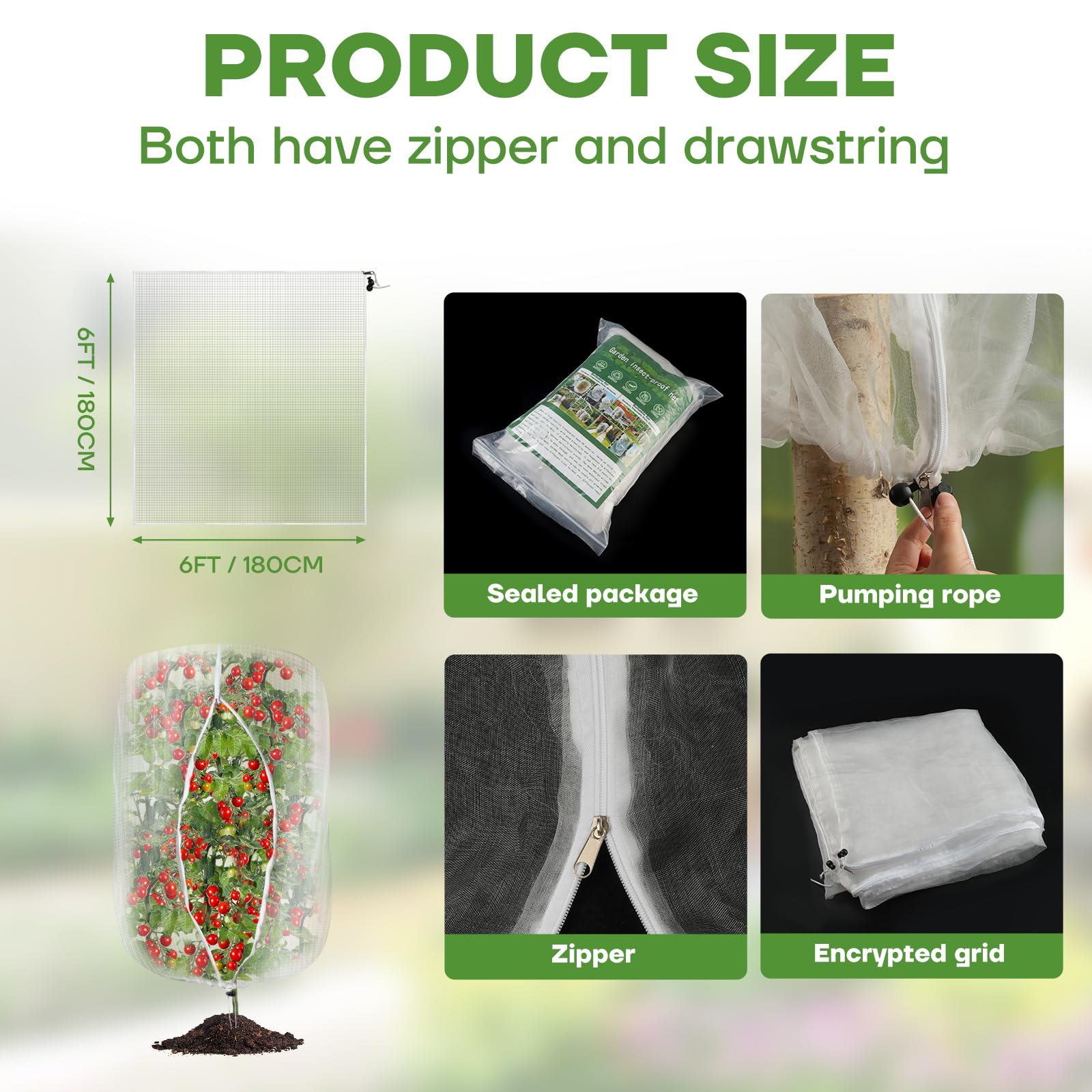 CHNENOMME zipper and drawcord design enables quick, secure protection.
