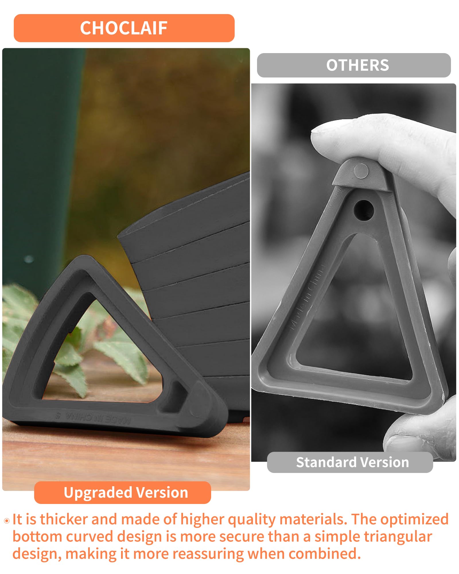 Choclaif pot feet PP resin construction withstands weather