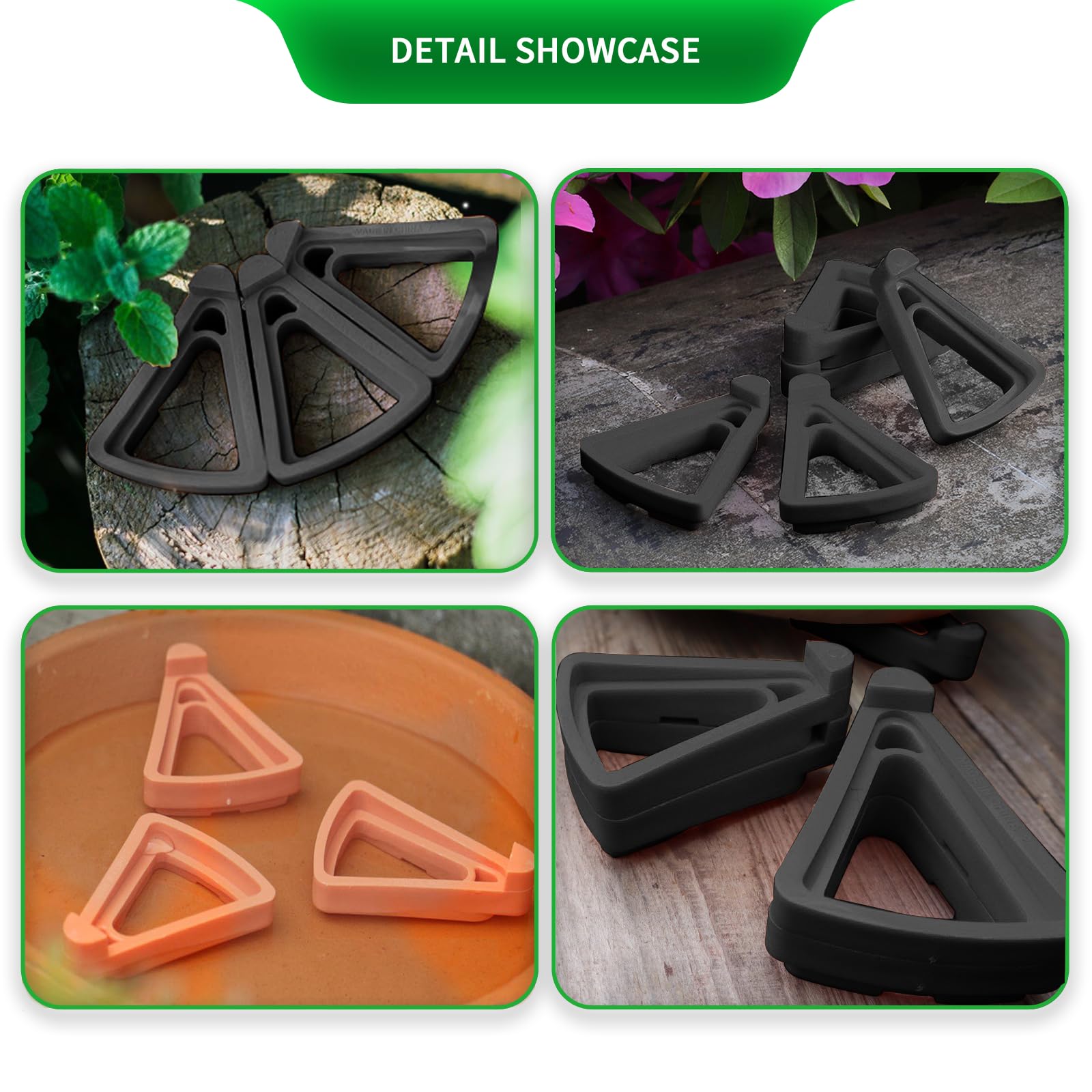 Choclaif pot feet are stackable for customizable planter height.