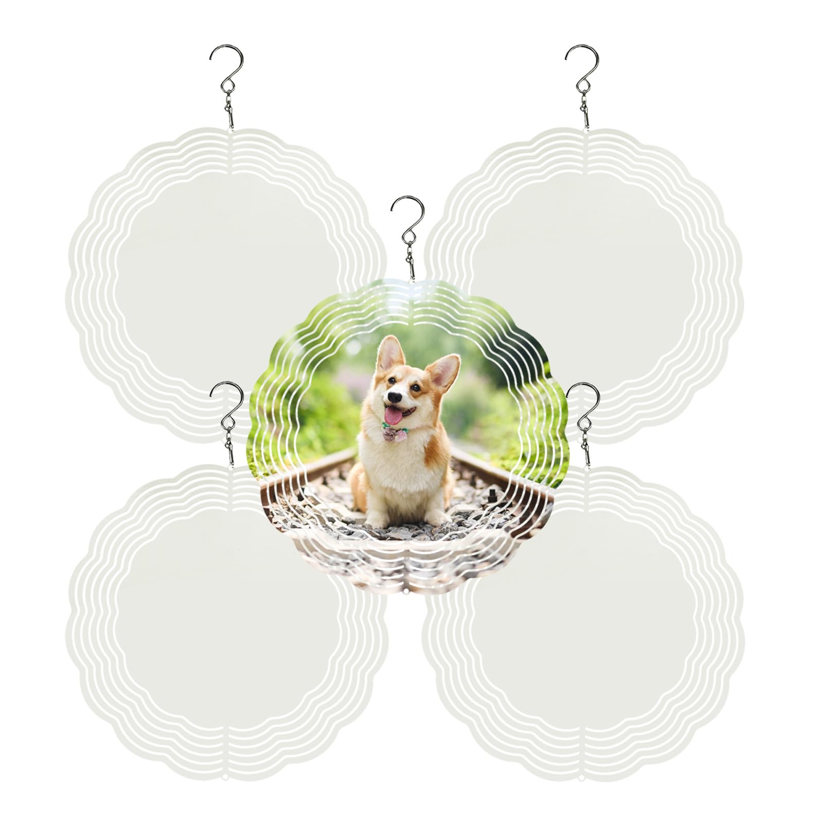 CHONOVO 8-inch sublimation wind spinner blank for DIY outdoor decor.