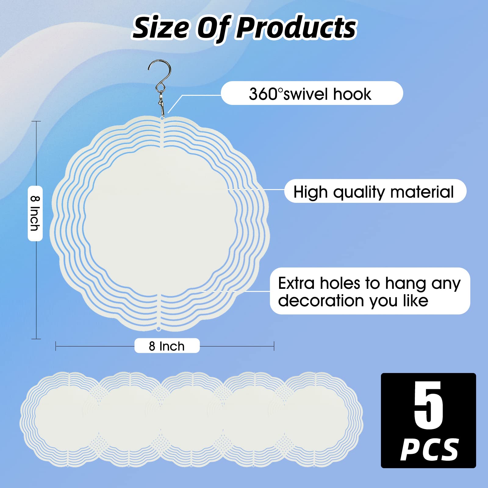 CHONOVO aluminum 3D wind spinner blank for double-sided sublimation.