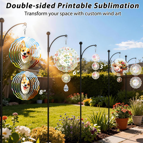 CHONOVO sublimation-ready wind spinner blank for easy DIY projects.