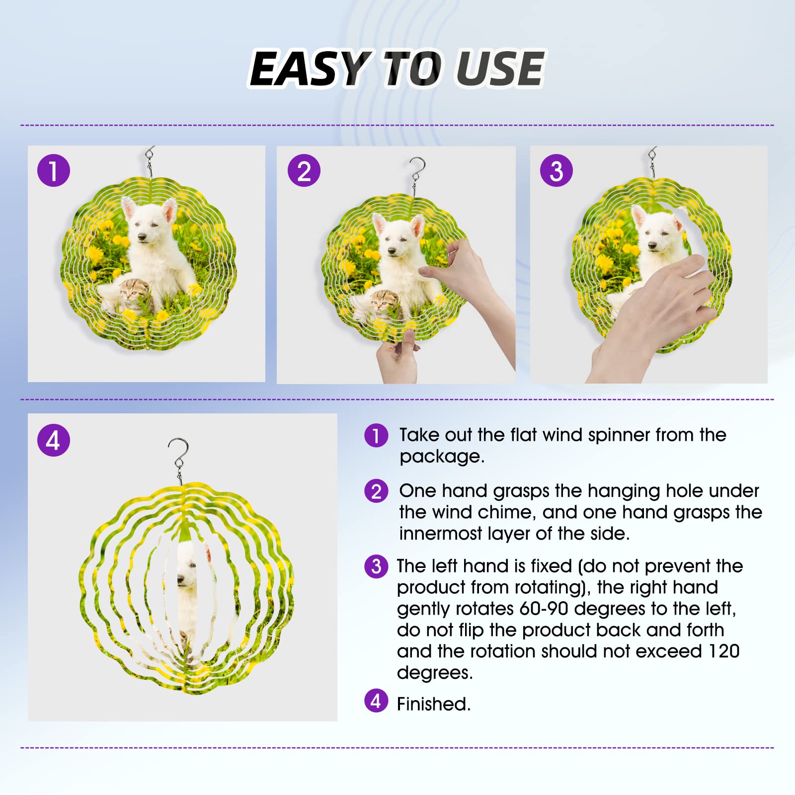 CHONOVO weather-resistant aluminum wind spinner for durable outdoor use.