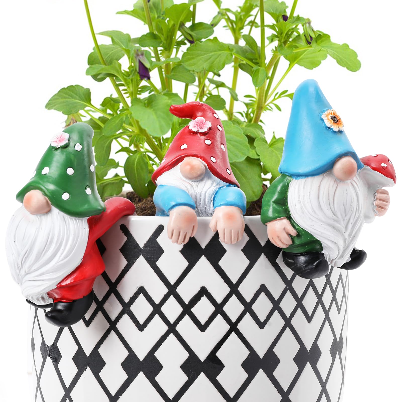Chonsun gnomes on a yard display create a welcoming garden scene.
