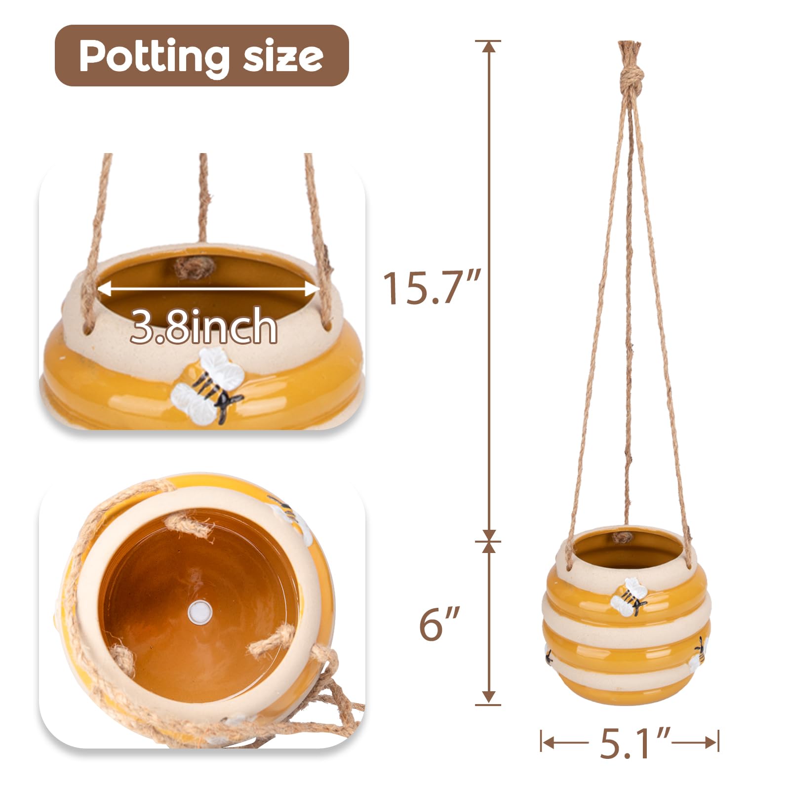 Chonsun planter shows a bottom drainage hole for healthy watering