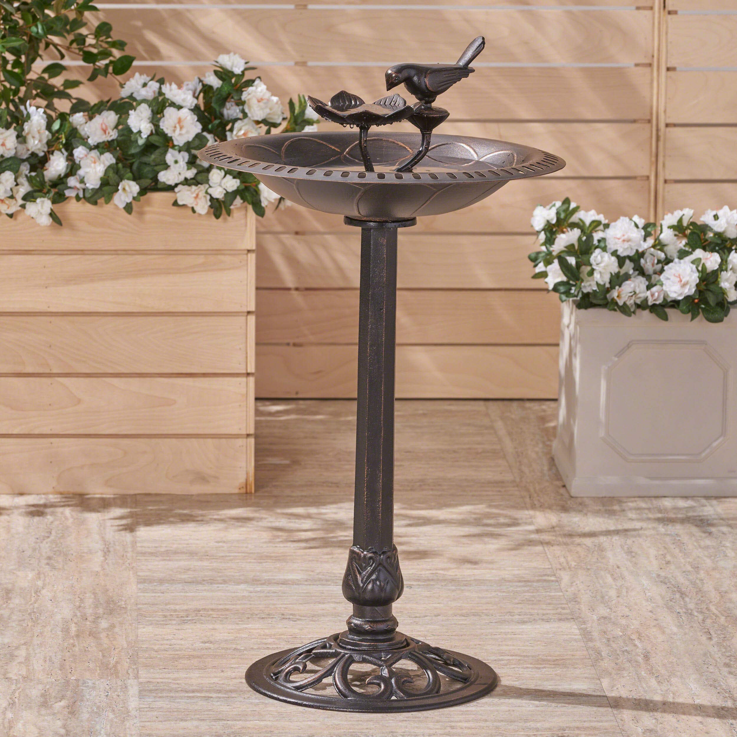 Christopher Knight Home Anessa bird bath aluminum bowl resists rust for long-lasting use
