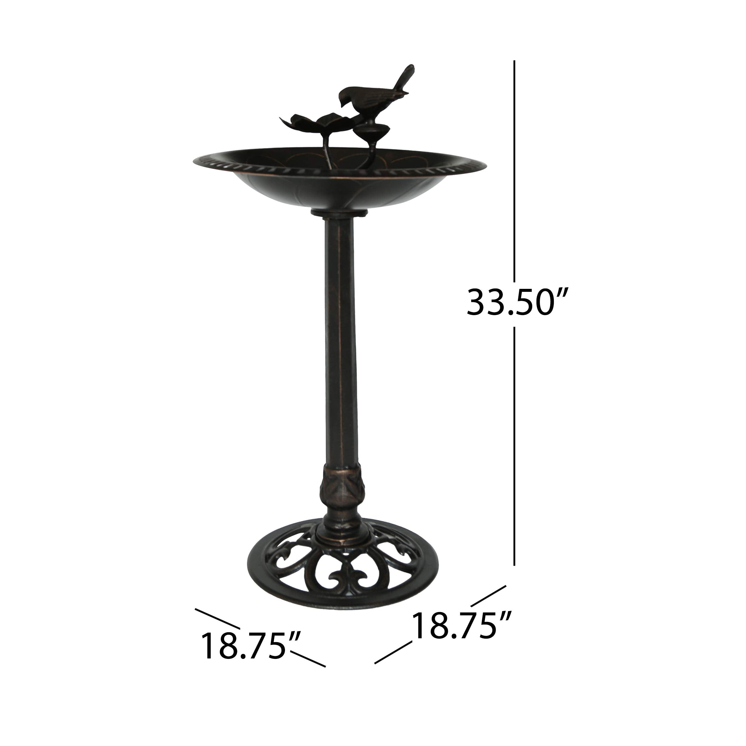 Christopher Knight Home Anessa bird bath roomy bowl supports healthy bathing