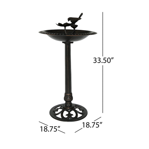 Christopher Knight Home Anessa bird bath roomy bowl supports healthy bathing