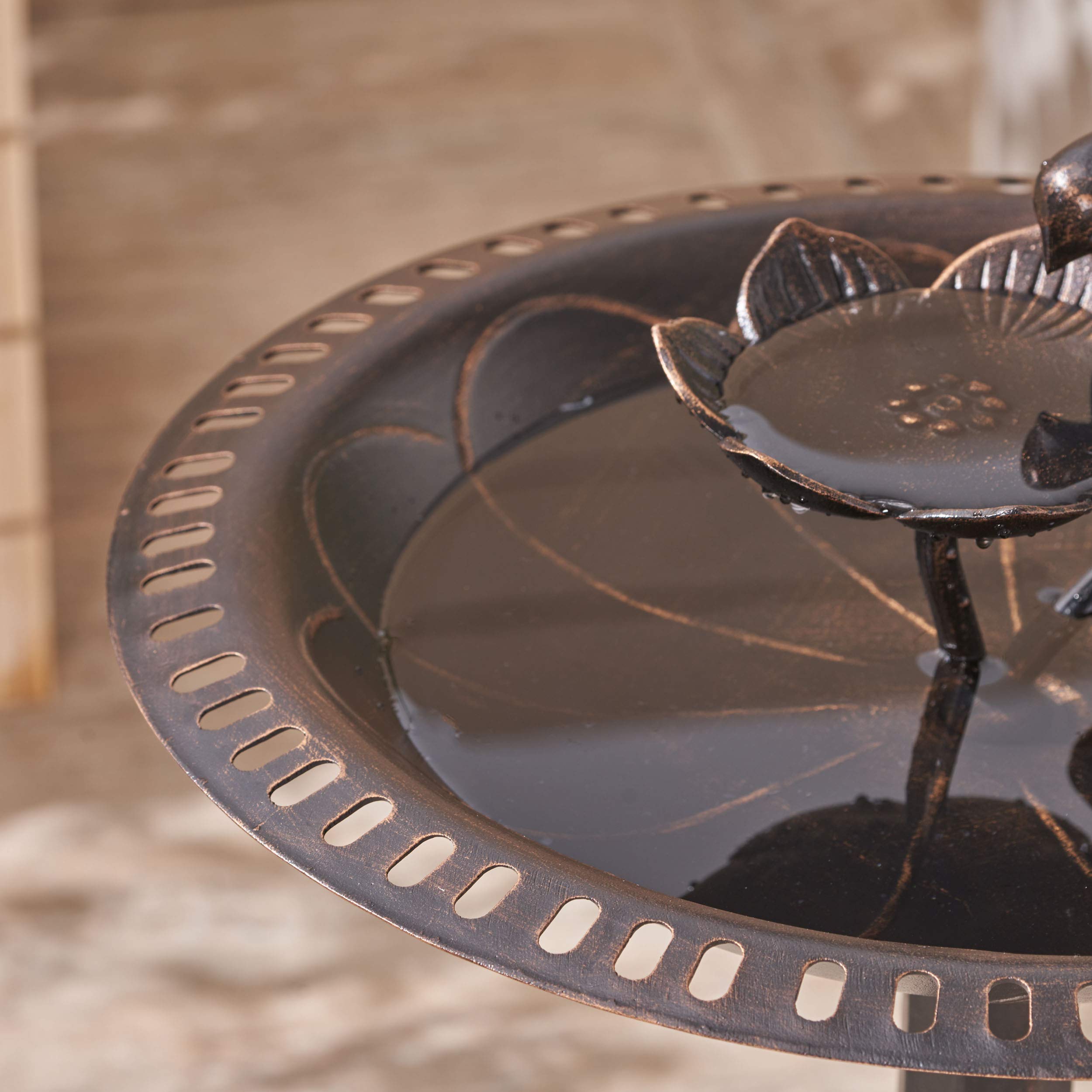 Christopher Knight Home Anessa bird bath rust-proof finish withstands varied weather