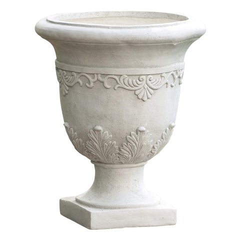 Christopher Knight Home antique Moroccan urn planter 20-inch white close-up shows quartz stone.