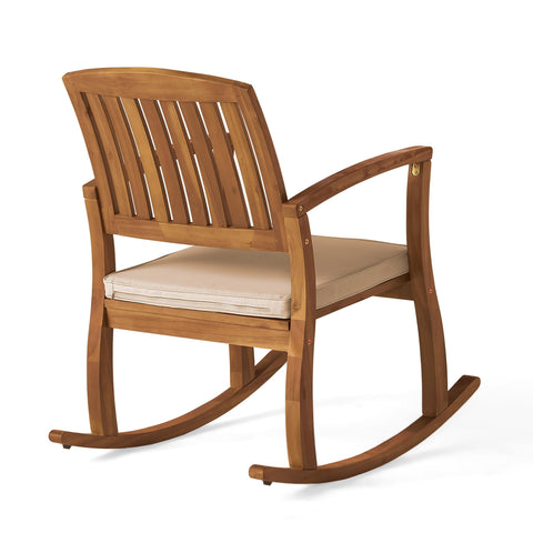 Teak finish with acacia wood blends natural warmth and durable construction