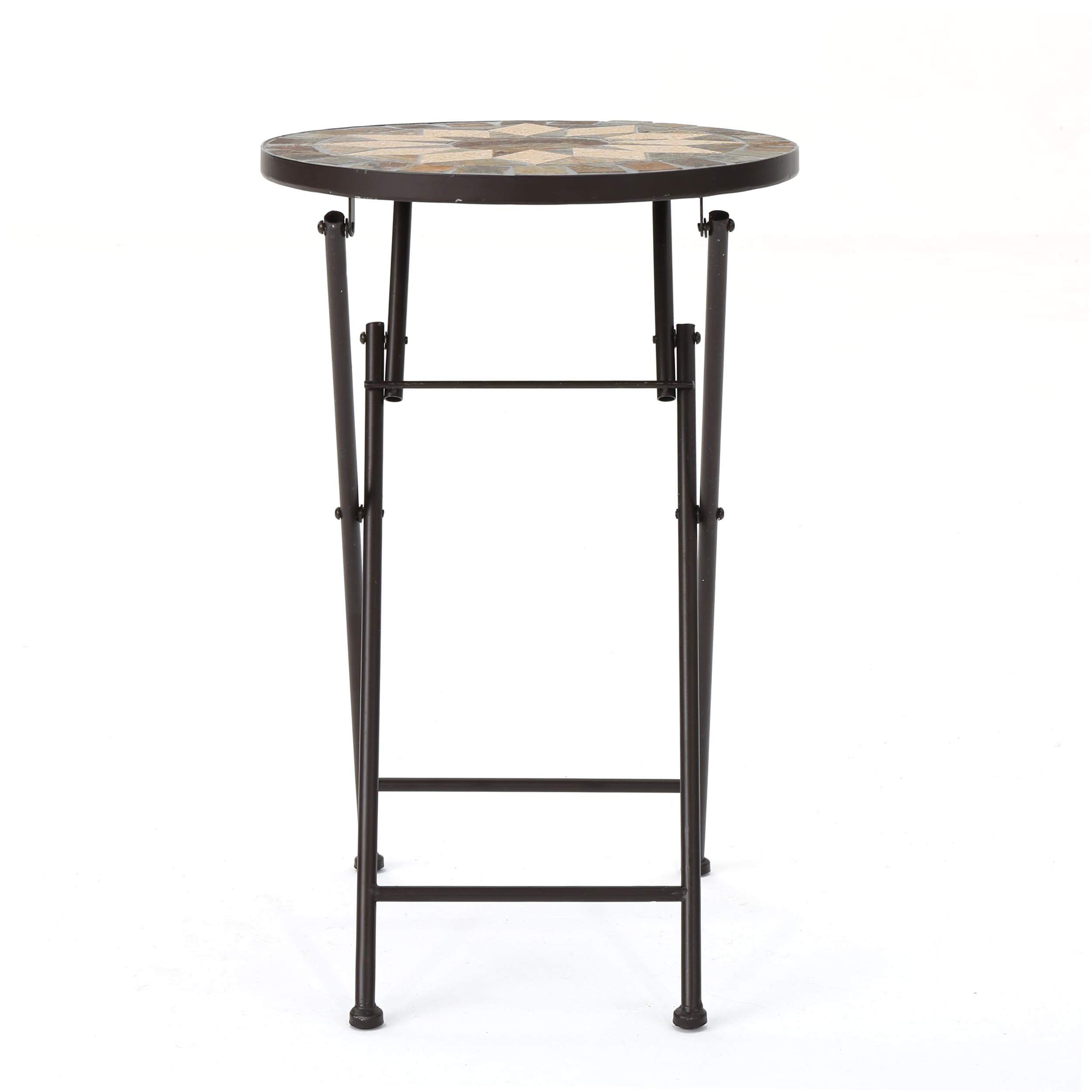 Christopher Knight Home Silvester stone-top with star design enhances patio style.