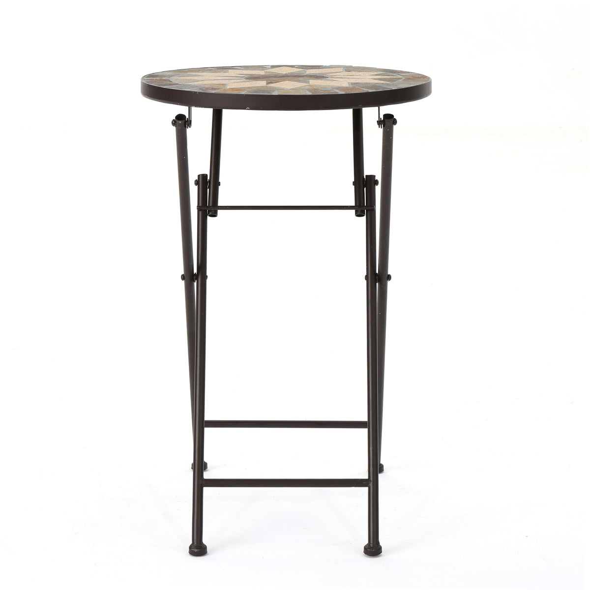 Christopher Knight Home Silvester stone-top with star design enhances patio style.