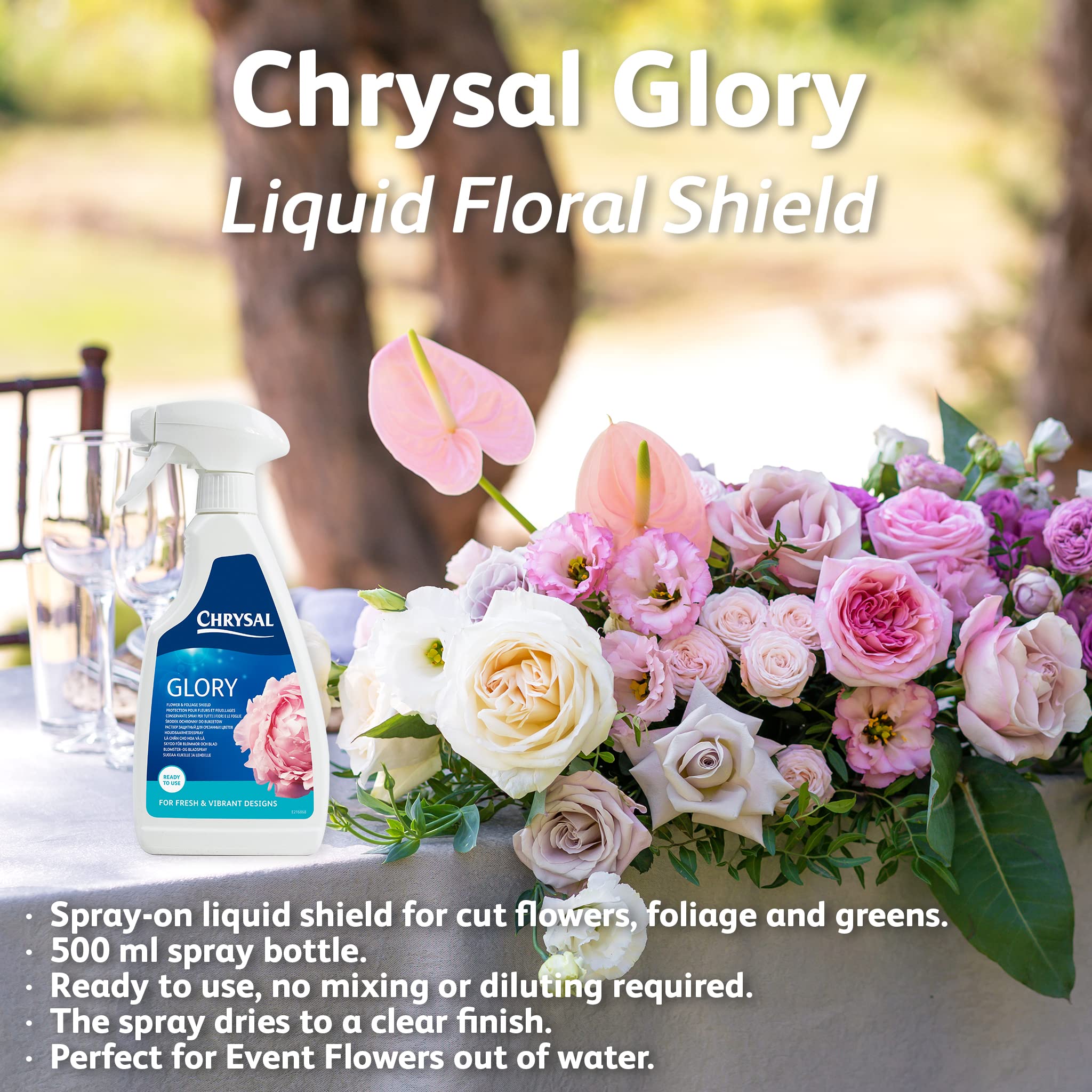 Chrysal Glory fresh flowers arrangement shows vibrant color with minimal wilting.