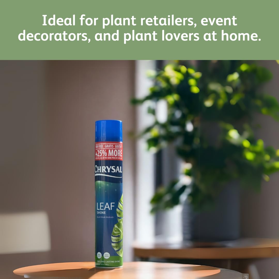 Chrysal Leaf Shine label close-up highlights longevity and usage.