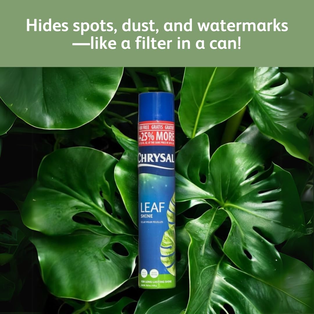 Chrysal Leaf Shine packaging shows a 25-ounce bottle for extended use.